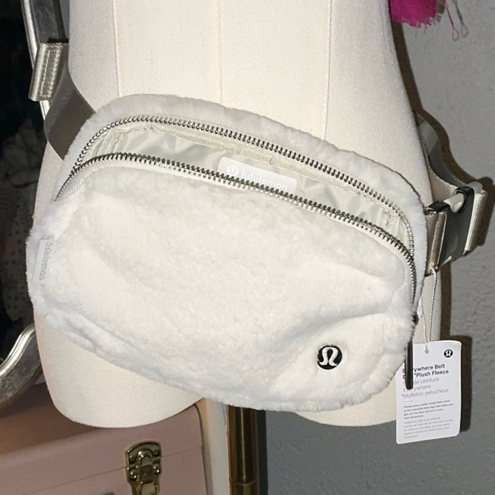 Lululemon Athletica Cream Fleece Crossbody Bag